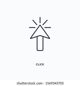 Click outline icon. Simple linear element illustration. Isolated line Click icon on white background. Thin stroke sign can be used for web, mobile and UI.