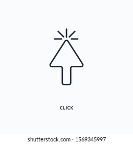 Click outline icon. Simple linear element illustration. Isolated line Click icon on white background. Thin stroke sign can be used for web, mobile and UI.