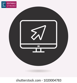 Click - outline vector icon. Illustration isolated for graphic and web design. Editable stroke.