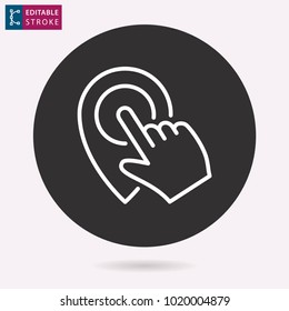 Click - outline vector icon. Illustration isolated for graphic and web design. Editable stroke.