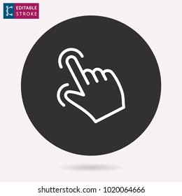 Click - outline vector icon. Illustration isolated for graphic and web design. Editable stroke.