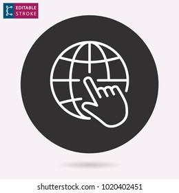 Click - outline vector icon. Illustration isolated for graphic and web design. Editable stroke.