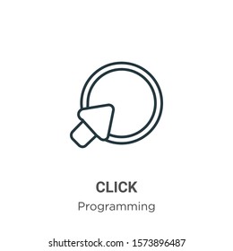 Click outline vector icon. Thin line black click icon, flat vector simple element illustration from editable seo concept isolated on white background