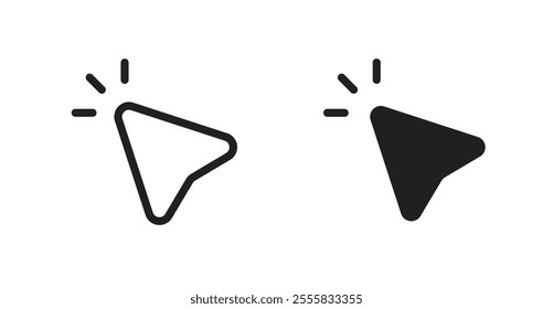 Click outlined and solid icon vector collection.