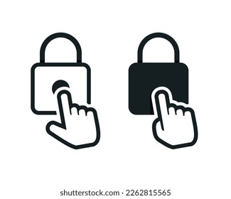 Haga clic en el icono de candado. Vector de ilustración