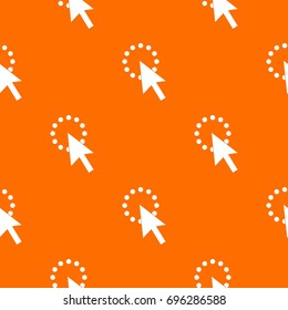 Click pattern repeat seamless in orange color for any design. Vector geometric illustration
