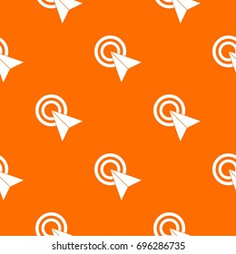 Click pattern repeat seamless in orange color for any design. Vector geometric illustration