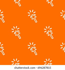 Click pattern repeat seamless in orange color for any design. Vector geometric illustration