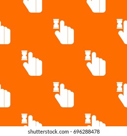 Click pattern repeat seamless in orange color for any design. Vector geometric illustration