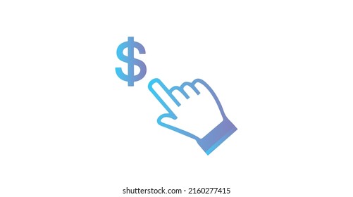 click pay icon vector. payment vector icon isolated on white background. pay per click flat icon.