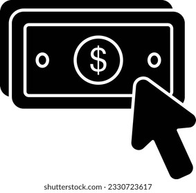 A click payment glyph icon design
