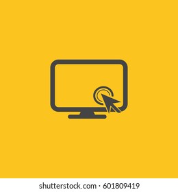 Click PC icon isolated sign symbol. Flat Vector illustration.