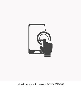 Click phone icon illustration isolated vector sign symbol