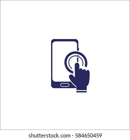 Click phone icon isolated sign symbol. Flat Vector illustration.