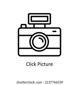 Haga clic en Icono de contorno del vector de imagen para Web aislada en el archivo EPS 10 de fondo blanco
