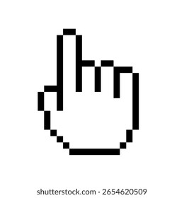 click pixel. click hand pixel icon