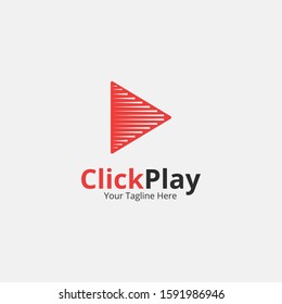 Click play logo and symbol template.emblem.creative symbol.icon.simple.unique.modern and elegant logo design