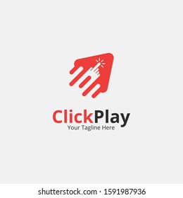 Click play logo and symbol template.emblem.creative symbol.icon.simple.unique.modern and elegant logo design