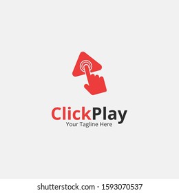 Click play logo and symbol template.emblem.creative symbol.icon.simple.unique.modern and elegant logo design