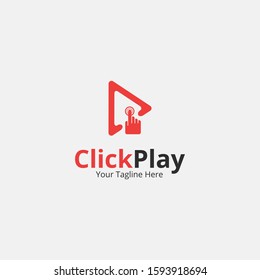 Click play logo and symbol template.emblem.creative symbol.icon.simple.unique.modern and elegant logo design