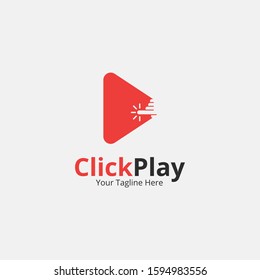 Click play logo and symbol template.emblem.creative symbol.icon.simple.unique.modern and elegant logo design