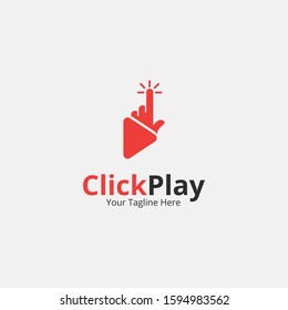 Click play logo and symbol template.emblem.creative symbol.icon.simple.unique.modern and elegant logo design