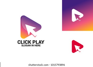 Click Play Logo Template Design Vector, Emblem, Design Concept, Creative Symbol, Icon