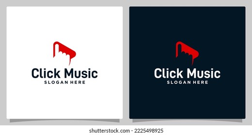 Haga clic en Reproducir el vector de diseño de la plantilla de logotipo de vídeo, Concepto de diseño, Símbolo creativo, icono