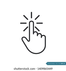 Click Pointer Icon Vector Template Flat Design
