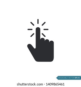 Click Pointer Icon Vector Template Flat Design