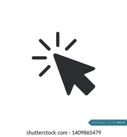 Click Pointer Icon Vector Template Flat Design