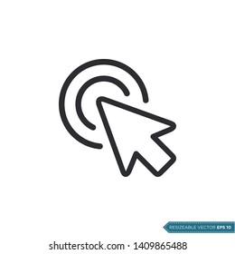 Click Pointer Icon Vector Template Flat Design