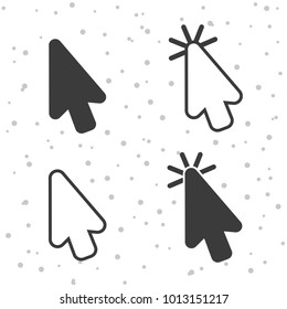 Click pointer icons. Cursor symbols for apps and websites.