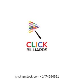click pointer mouse cursor forming billiard balls logo design vector icon illustration inspiration