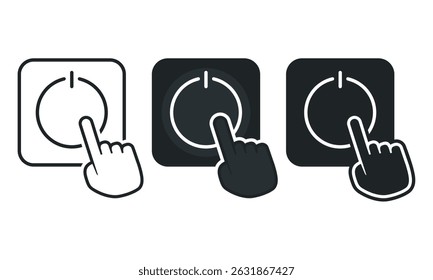 Click power shutdown icon. Illustration vector