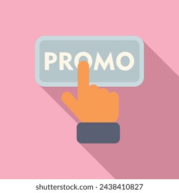 Click promo offer icon flat vector. Deal store sale. Tag shop calendar
