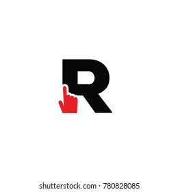 click r font logo flat vector template