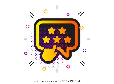 Click rating sign. Halftone circles pattern. Ranking star icon. Brand ambassador rank symbol. Classic flat ranking star icon. Vector