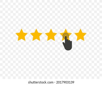 Click, rating, stars icon. Vector illustration. flat design.