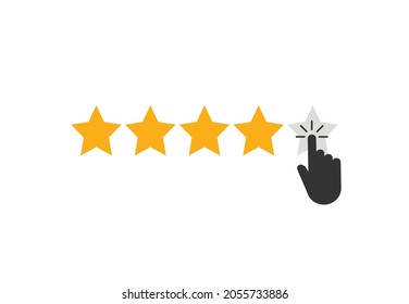 Click, rating, stars icon. Vector illustration. flat design.