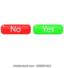 Click red of green. Yes or no. Vector icon 