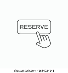 click reserve button icon, reserve button vector