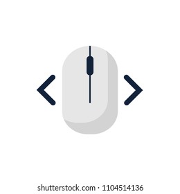 Click Right Left Computer Mouse Icon Symbol. Flat Style Design. Vector Illustration.