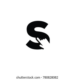 click s font logo flat vector template