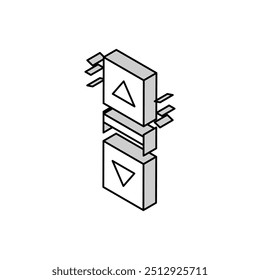 clique em rolar ícone isométrico vetor. clique em rolar sinal. ilustração de símbolo isolado