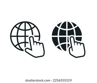 Click search internet. Www browser icon.  Vector illustration 