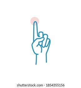 Click select, press. Color lines vector illustration.