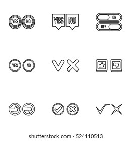 Click and selection icons set. Outline illustration of 9 click and selection vector icons for web