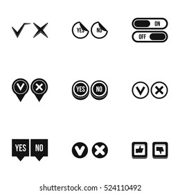 Click and selection icons set. Simple illustration of 9 click and selection vector icons for web