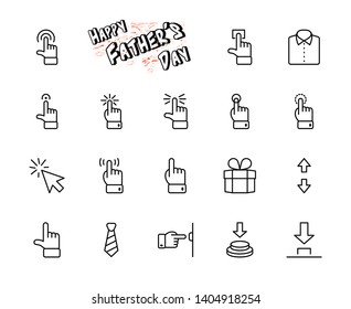 Click Set of Buttons related Vector Icons. Contains such Icons as Cursor, Mouse, Hand, Index Finger, Arrow and more. Editable Stroke. 32x32 Pixel Perfect
